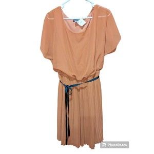 Womens Dress Barn Copper Colored  Pleated Dress 2XL